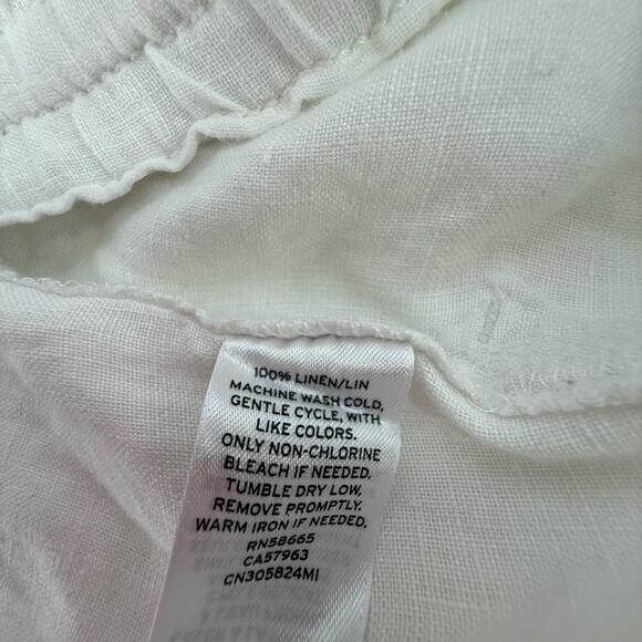 Caslon White Linen Drawstring Wide Leg Pants Women’s XL Summer Resort - Picture 7 of 8